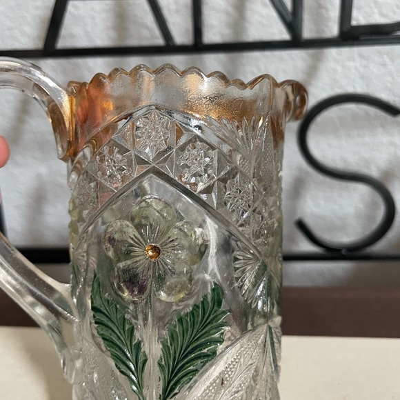 Indiana Glass Flower Medallion Flashed Gold vase - Picture 10 of 10